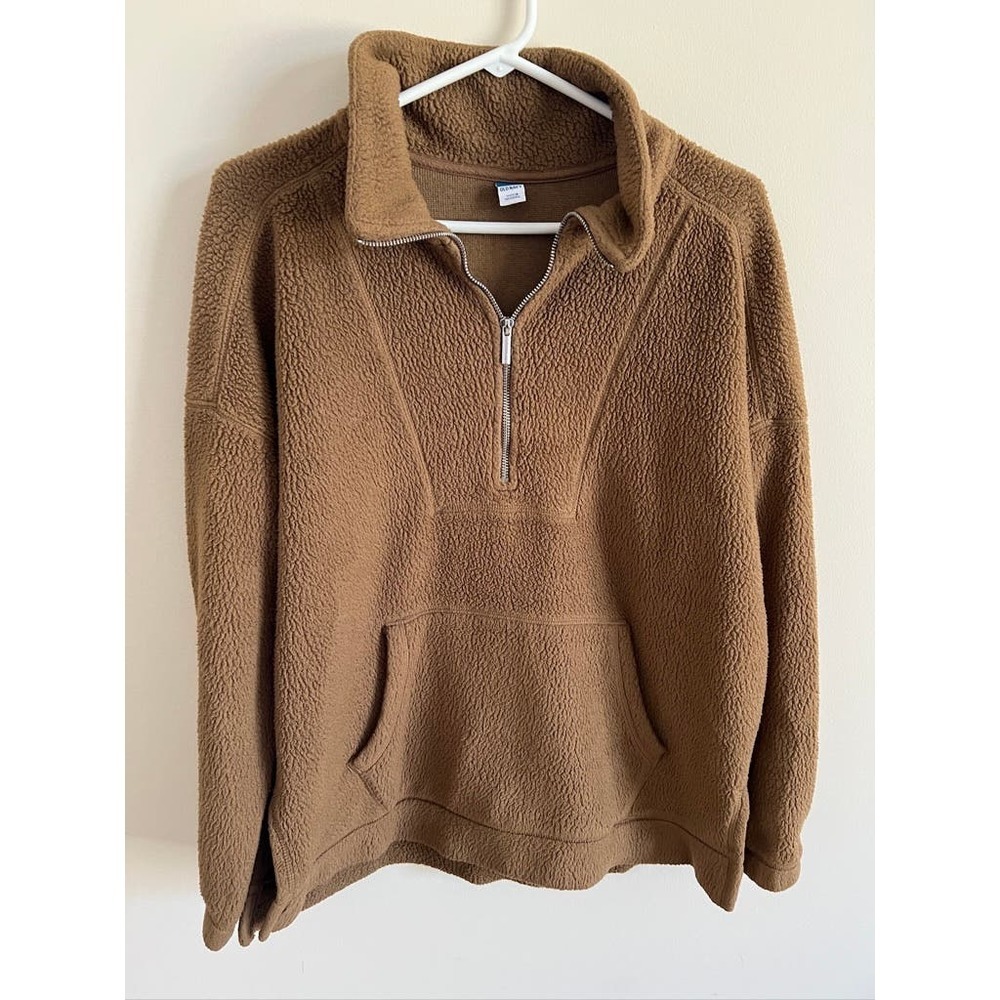Old Navy Brown Sherpa Quarter Zip